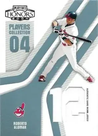 2004 Playoff Honors - Players Collection Jersey Platinum Number #PC-77 - Roberto Alomar - Cleveland Indians