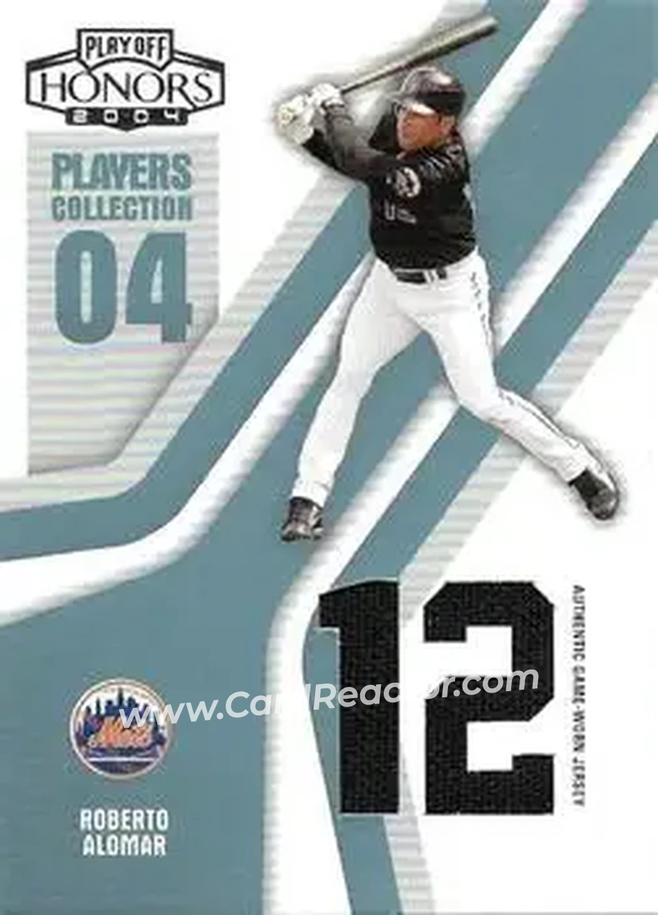 2004 Playoff Honors - Players Collection Jersey Platinum Number #PC-78 - Roberto Alomar - New York Mets - Front
