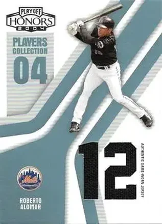 2004 Playoff Honors - Players Collection Jersey Platinum Number #PC-78 - Roberto Alomar - New York Mets
