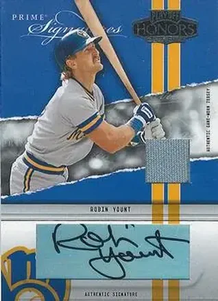 2004 Playoff Honors - Prime Signature Autograph Jersey #PS-29 - Robin Yount - Milwaukee Brewers