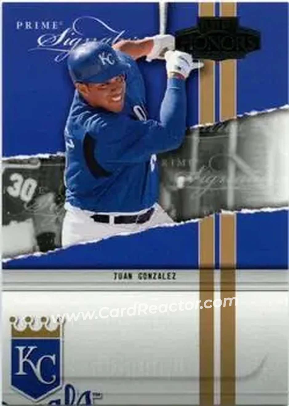2004 Playoff Honors - Prime Signatures #PS-22 - Juan Gonzalez - Kansas City Royals - Front
