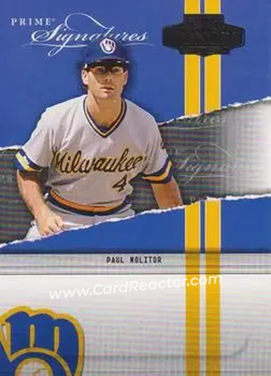 2004 Playoff Honors - Prime Signatures #PS-35 - Paul Molitor - Milwaukee Brewers - Front