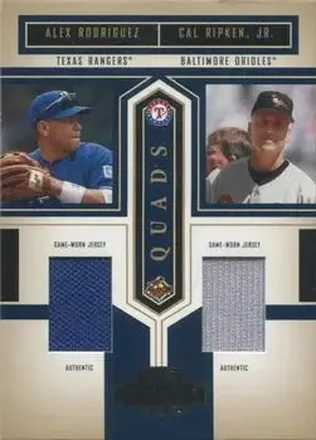 2004 Playoff Honors - Quad Material #Q-5 - Cal Ripken - Derek Jeter - Alex Rodriguez - Nomar Garciaparra