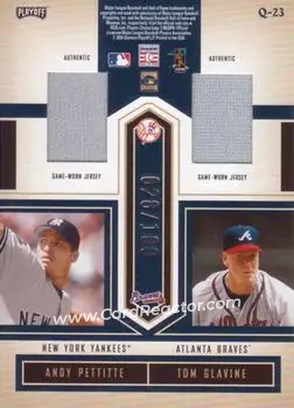 2004 Playoff Honors - Quad Material #Q-23 - Steve Carlton - Tom Glavine - Barry Zito - Andy Pettitte - Back