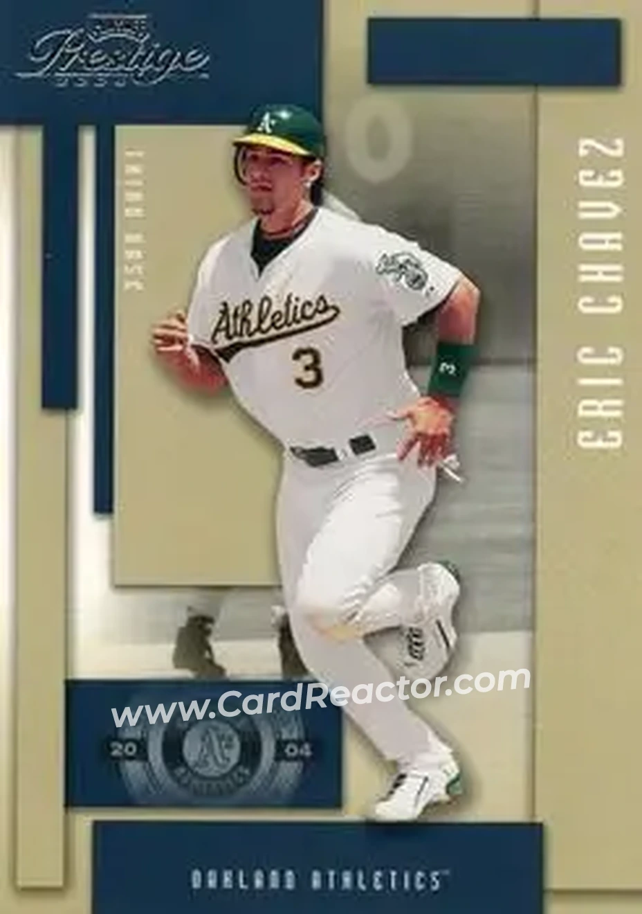 2004 Playoff Prestige #134 - Eric Chavez - Oakland Athletics - Front 2004 Playoff Prestige #134 - Eric Chavez - Oakland Athletics - Front