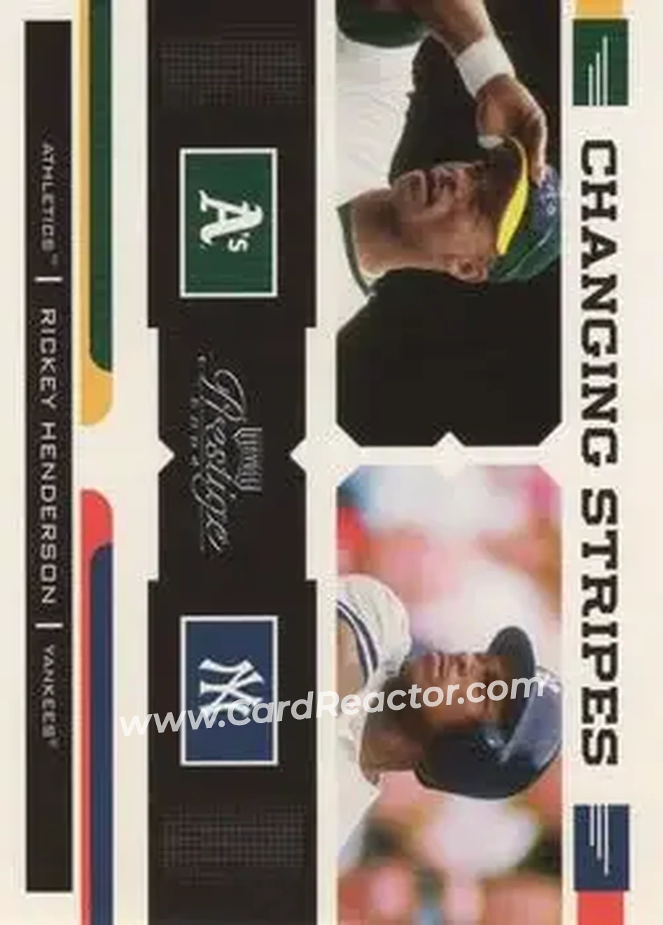 2004 Playoff Prestige - Changing Stripes #CS-1 - Rickey Henderson - Front 2004 Playoff Prestige - Changing Stripes #CS-1 - Rickey Henderson - Front