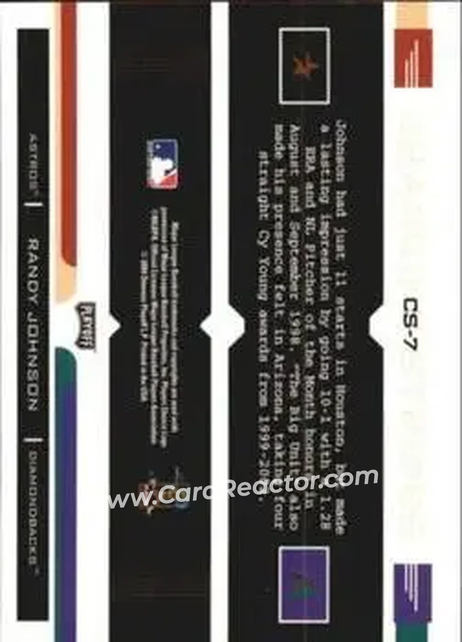 2004 Playoff Prestige - Changing Stripes #CS-7 - Randy Johnson - Back