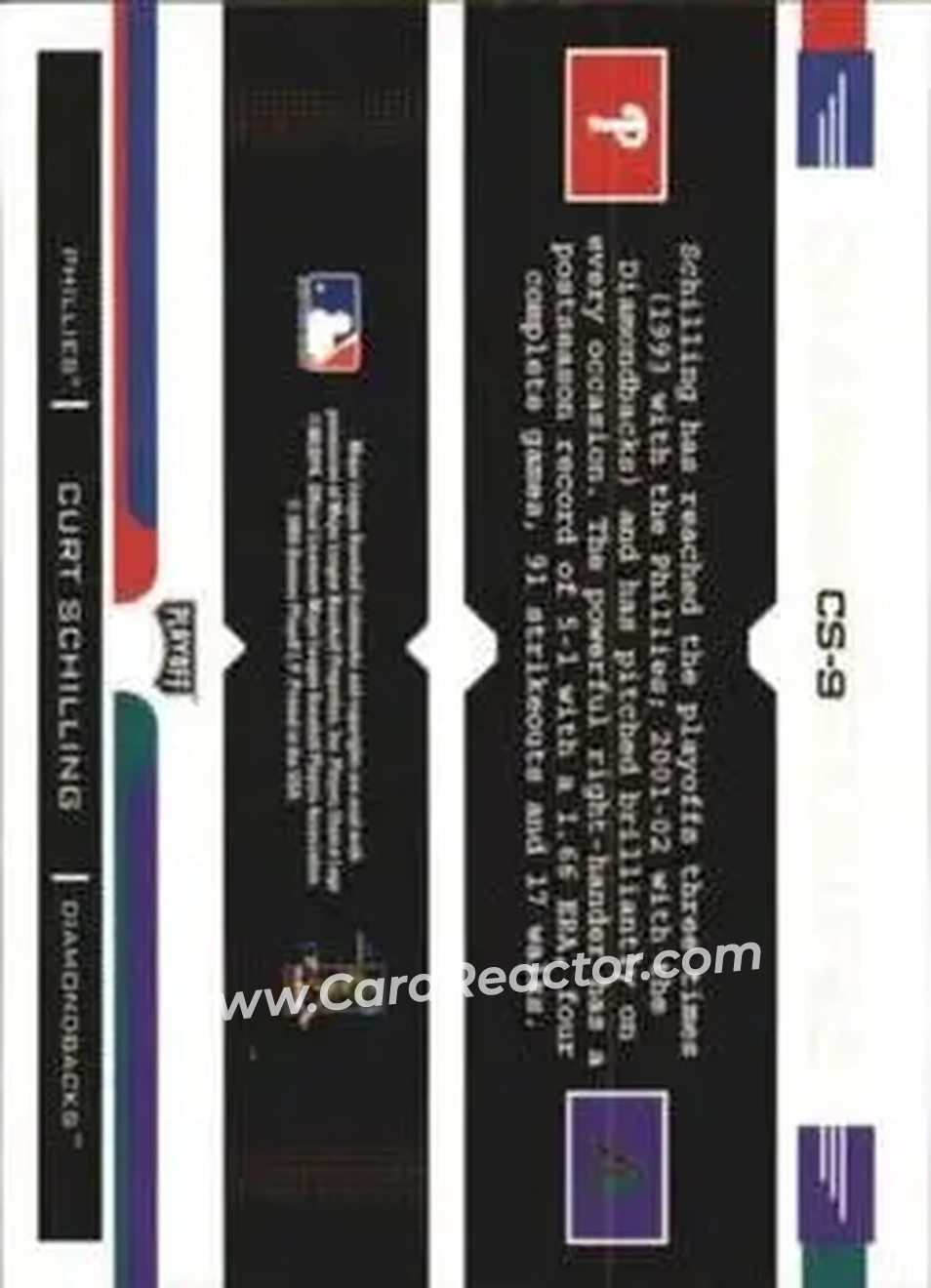 2004 Playoff Prestige - Changing Stripes #CS-9 - Curt Schilling - Back 2004 Playoff Prestige - Changing Stripes #CS-9 - Curt Schilling - Back