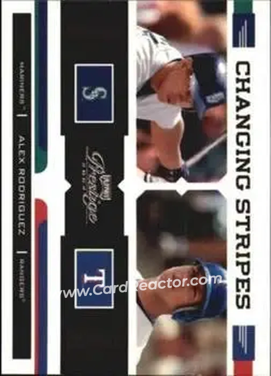 2004 Playoff Prestige - Changing Stripes #CS-10 - Alex Rodriguez - Front 2004 Playoff Prestige - Changing Stripes #CS-10 - Alex Rodriguez - Front