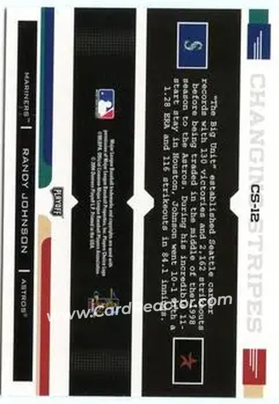 2004 Playoff Prestige - Changing Stripes #CS-12 - Randy Johnson - Back