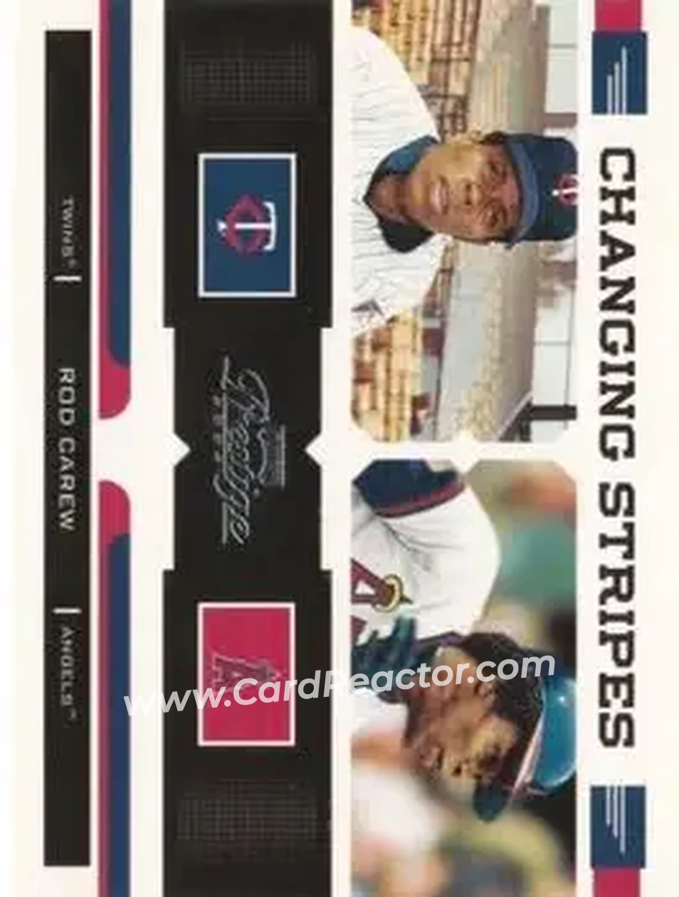 2004 Playoff Prestige - Changing Stripes #CS-23 - Rod Carew - Front