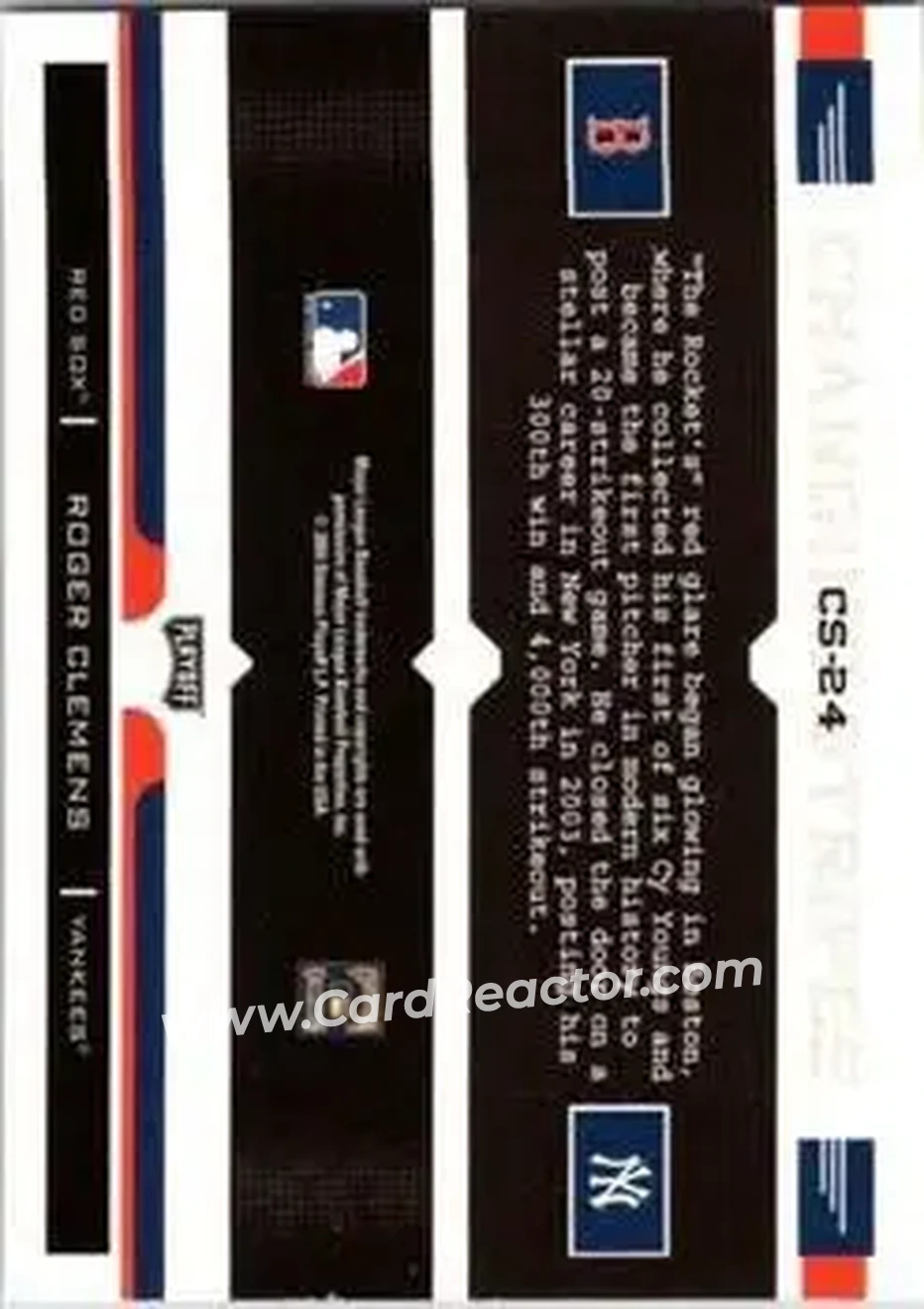 2004 Playoff Prestige - Changing Stripes #CS-24 - Roger Clemens - Back 2004 Playoff Prestige - Changing Stripes #CS-24 - Roger Clemens - Back
