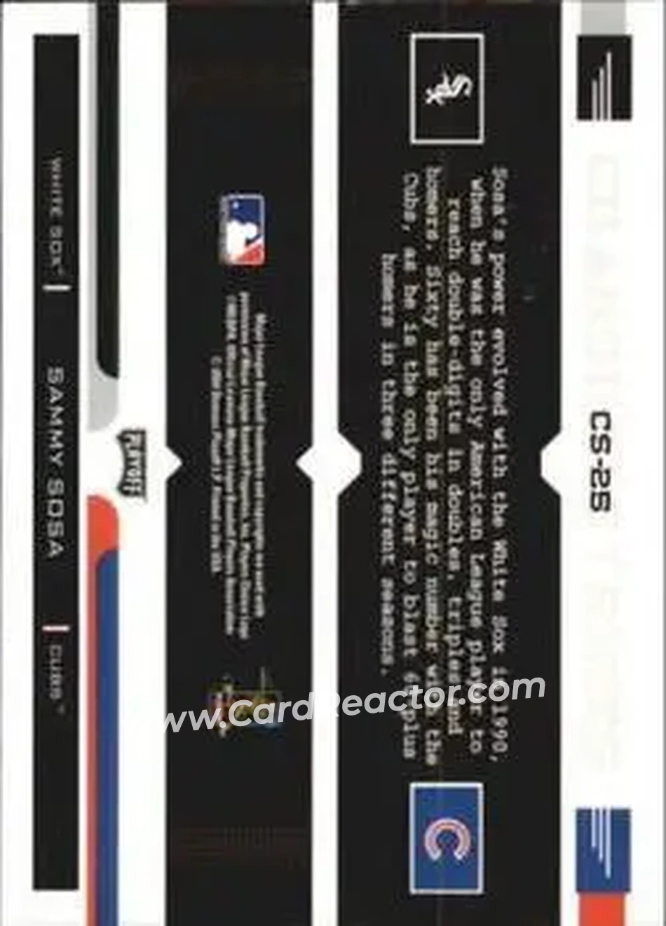 2004 Playoff Prestige - Changing Stripes #CS-25 - Sammy Sosa - Back
