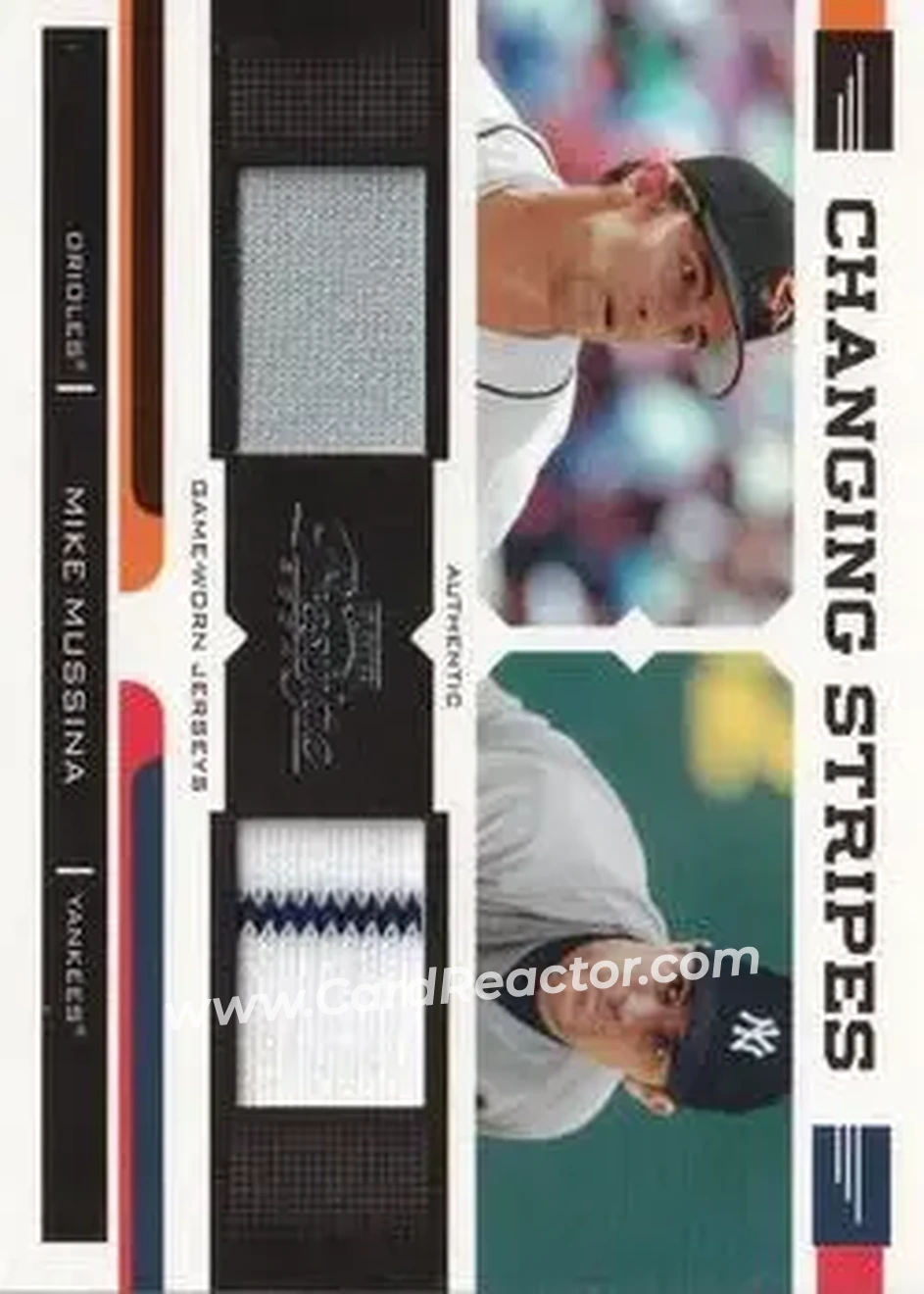 2004 Playoff Prestige - Changing Stripes Dual Jersey #CS-2 - Mike Mussina - Front