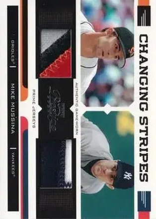 2004 Playoff Prestige - Changing Stripes Dual Jersey Prime #CS-2 - Mike Mussina