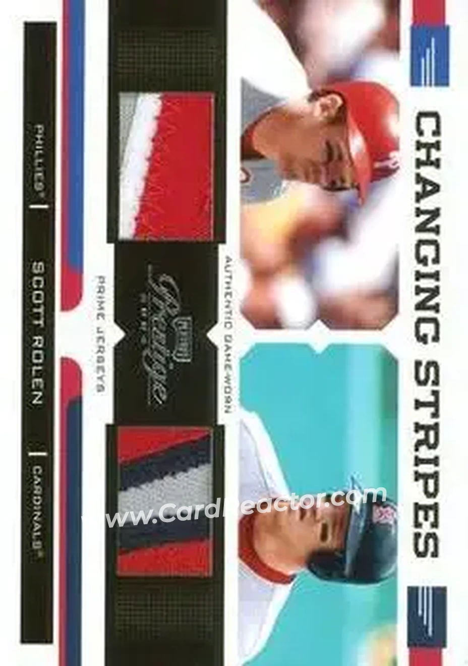 2004 Playoff Prestige - Changing Stripes Dual Jersey Prime #CS-5 - Scott Rolen - Front