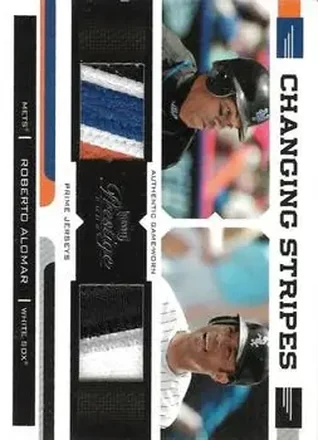 2004 Playoff Prestige - Changing Stripes Dual Jersey Prime #CS-22 - Roberto Alomar