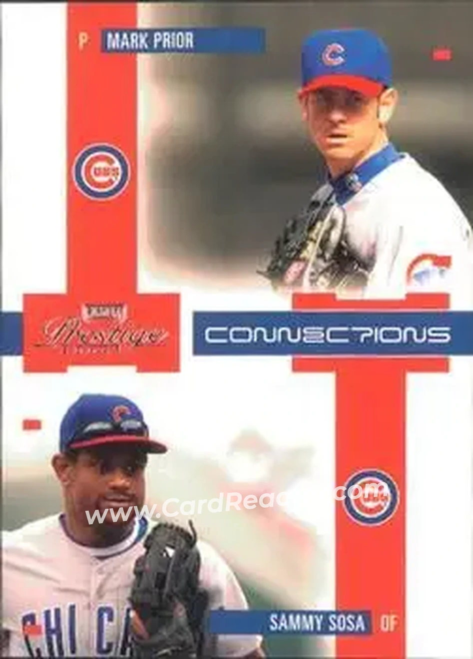 2004 Playoff Prestige - Connections #C-8 - Sammy Sosa - Mark Prior - Chicago Cubs - Front