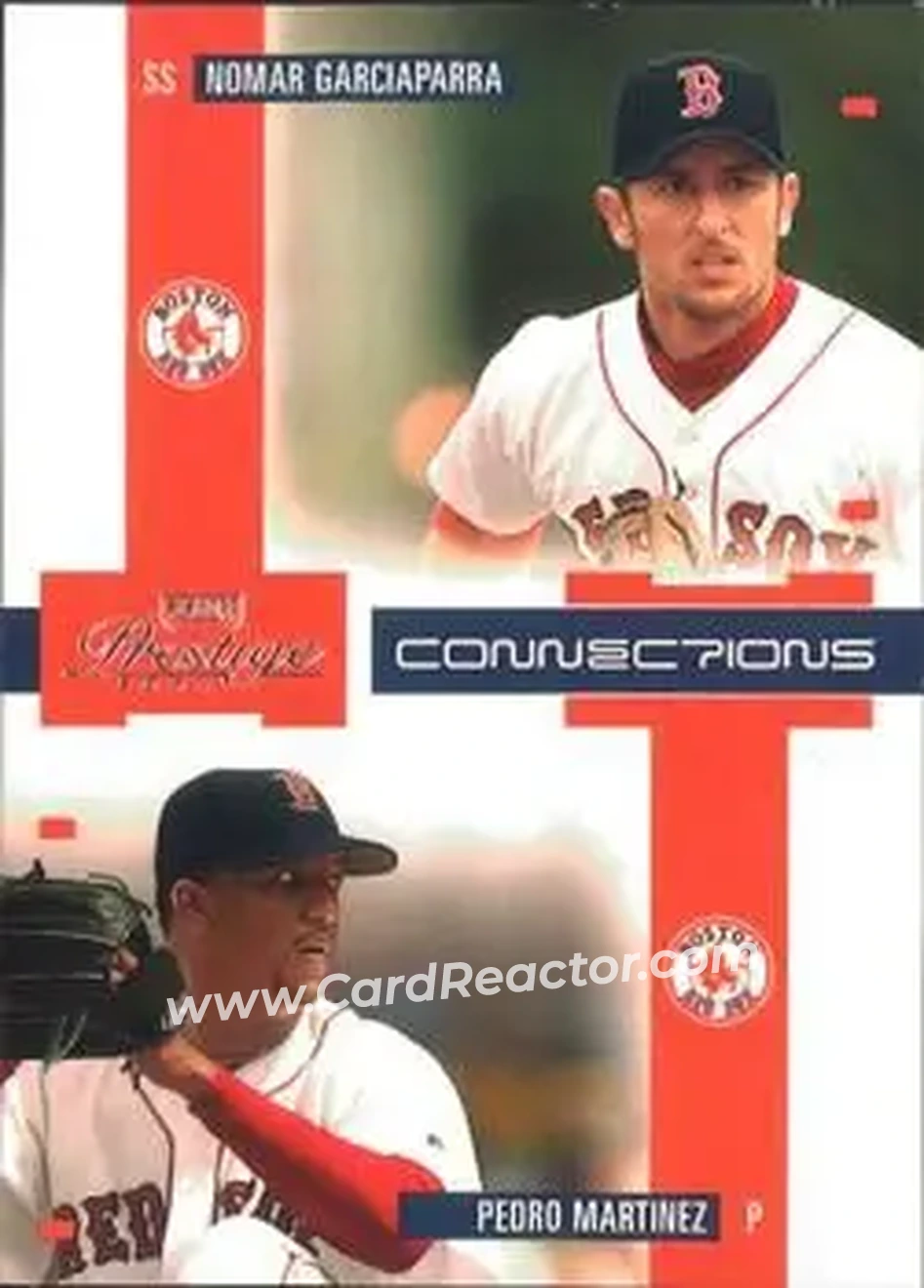 2004 Playoff Prestige - Connections #C-14 - Nomar Garciaparra - Pedro Martinez - Boston Red Sox - Front