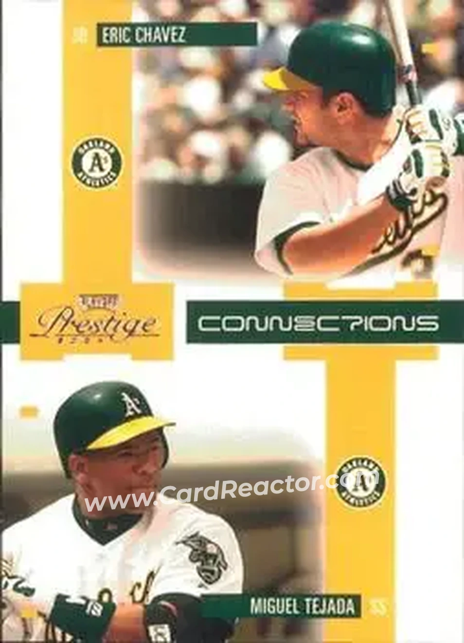 2004 Playoff Prestige - Connections #C-16 - Miguel Tejada - Eric Chavez - Oakland Athletics - Front
