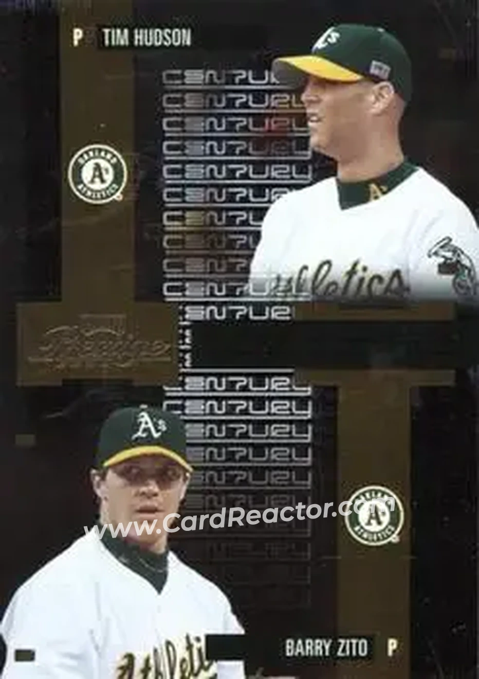 2004 Playoff Prestige - Connections Century Foil #C-7 - Barry Zito - Tim Hudson - Oakland Athletics - Front