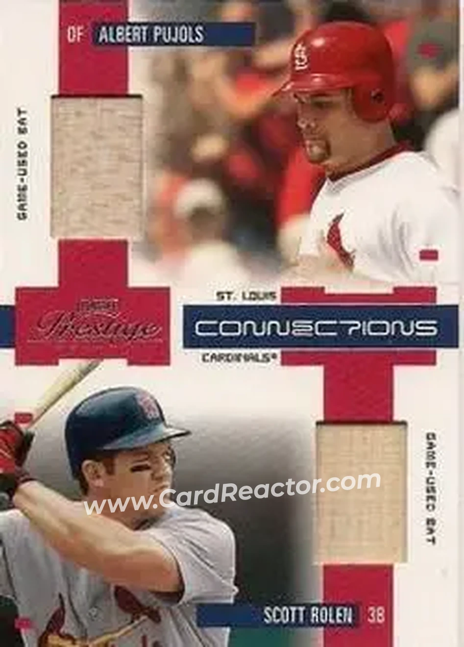 2004 Playoff Prestige - Connections Material #C-3 - Albert Pujols - Scott Rolen - St. Louis Cardinals - Front
