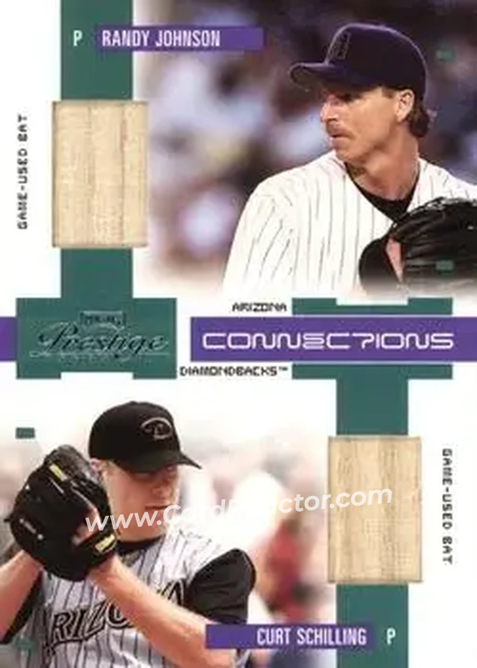 2004 Playoff Prestige - Connections Material #C-4 - Randy Johnson - Curt Schilling - Arizona Diamondbacks - Front