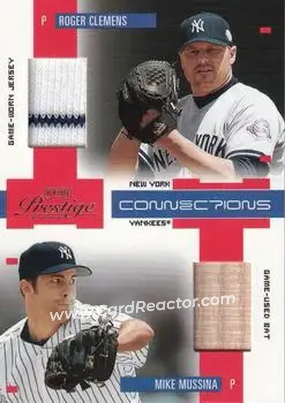 2004 Playoff Prestige - Connections Material #C-10 - Roger Clemens - Mike Mussina - New York Yankees - Front