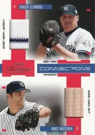 2004 Playoff Prestige - Connections Material #C-10 - Roger Clemens - Mike Mussina - New York Yankees