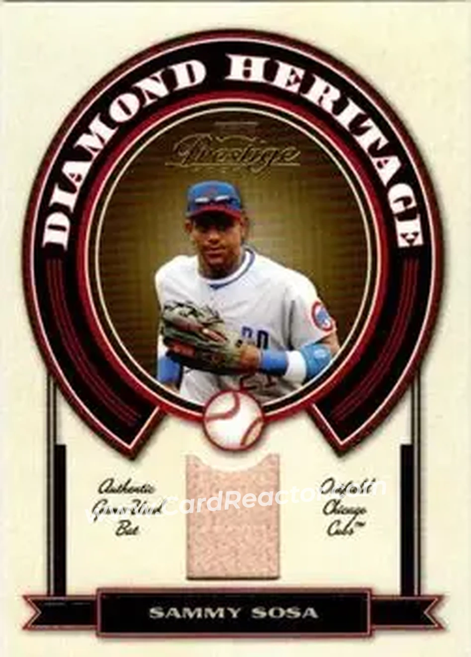 2004 Playoff Prestige - Diamond Heritage Material #DH-11 - Sammy Sosa - Chicago Cubs - Front