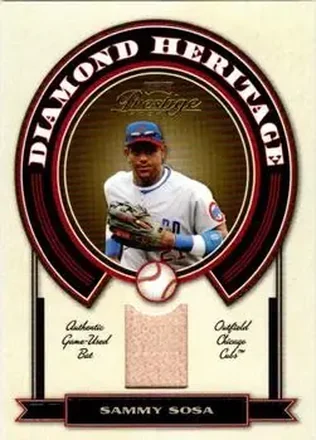 2004 Playoff Prestige - Diamond Heritage Material #DH-11 - Sammy Sosa - Chicago Cubs