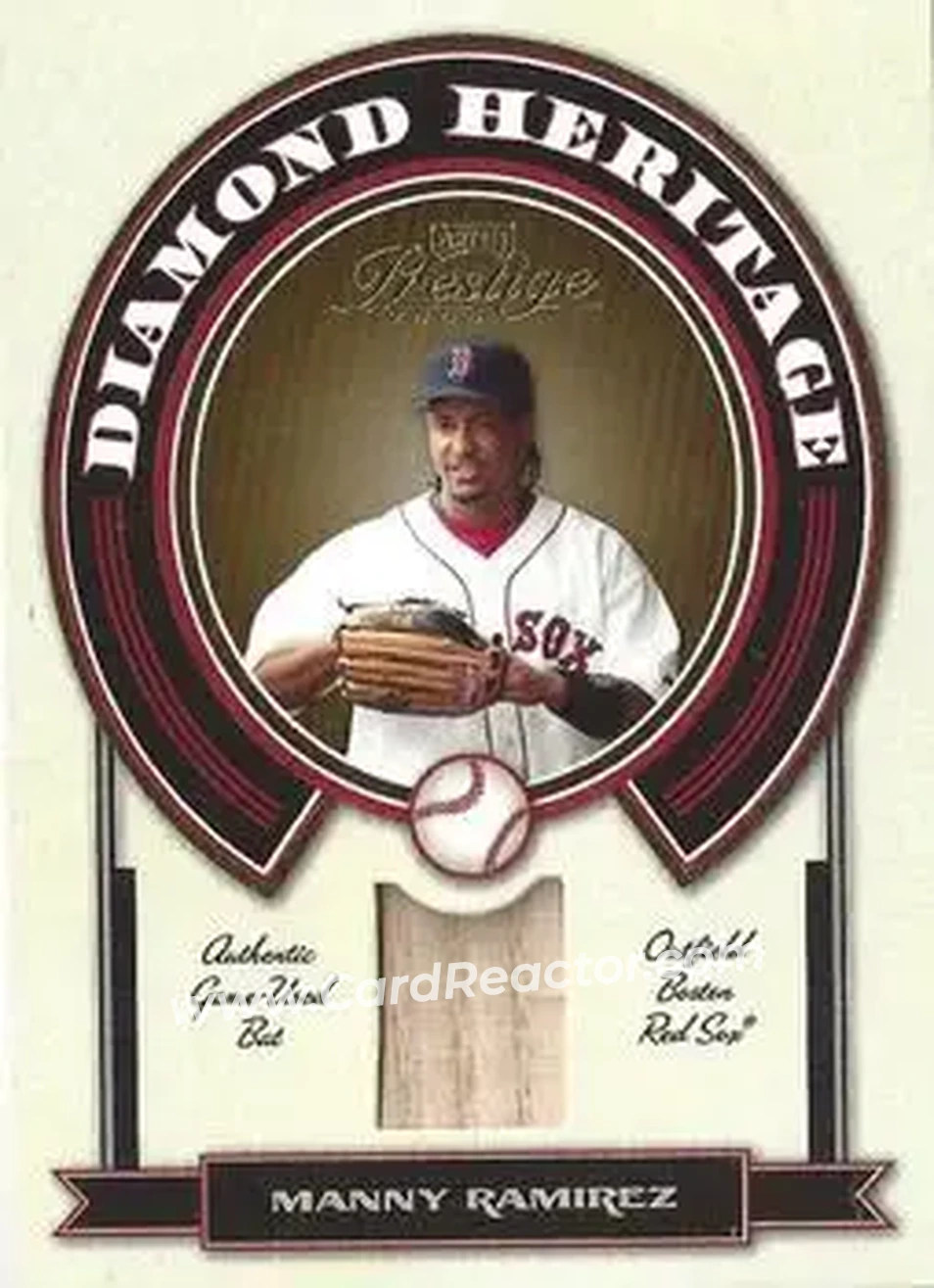 2004 Playoff Prestige - Diamond Heritage Material #DH-14 - Manny Ramirez - Boston Red Sox - Front