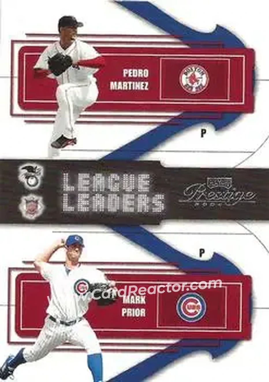 2004 Playoff Prestige - League Leaders Double #LLD-2 - Mark Prior - Pedro Martinez - Front