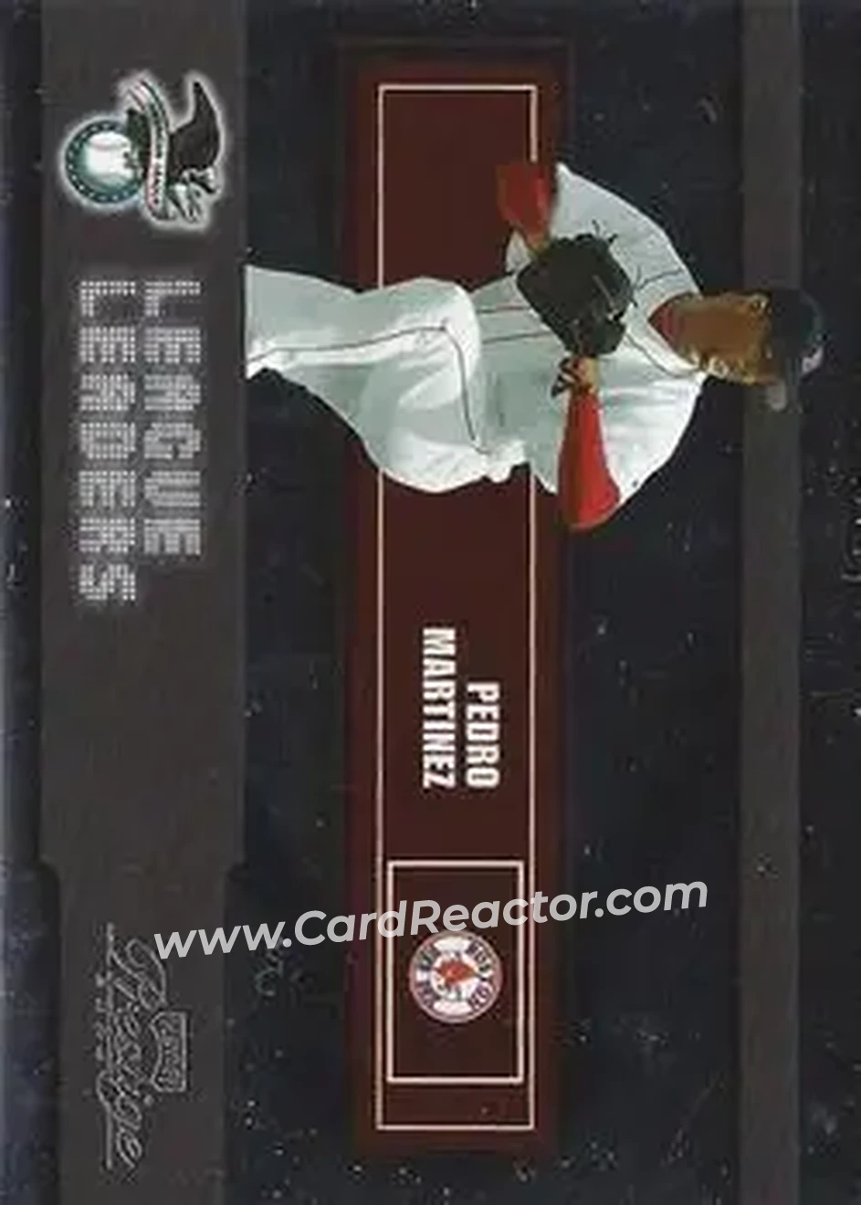 2004 Playoff Prestige - League Leaders Single Foil #LL-6 - Pedro Martinez - Boston Red Sox - Front 2004 Playoff Prestige - League Leaders Single Foil #LL-6 - Pedro Martinez - Boston Red Sox - Front