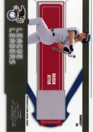 2004 Playoff Prestige - League Leaders Single Material #LL-8 - Derek Jeter - New York Yankees