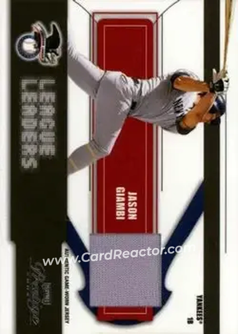 2004 Playoff Prestige - League Leaders Single Material #LL-9 - Jason Giambi - New York Yankees - Front