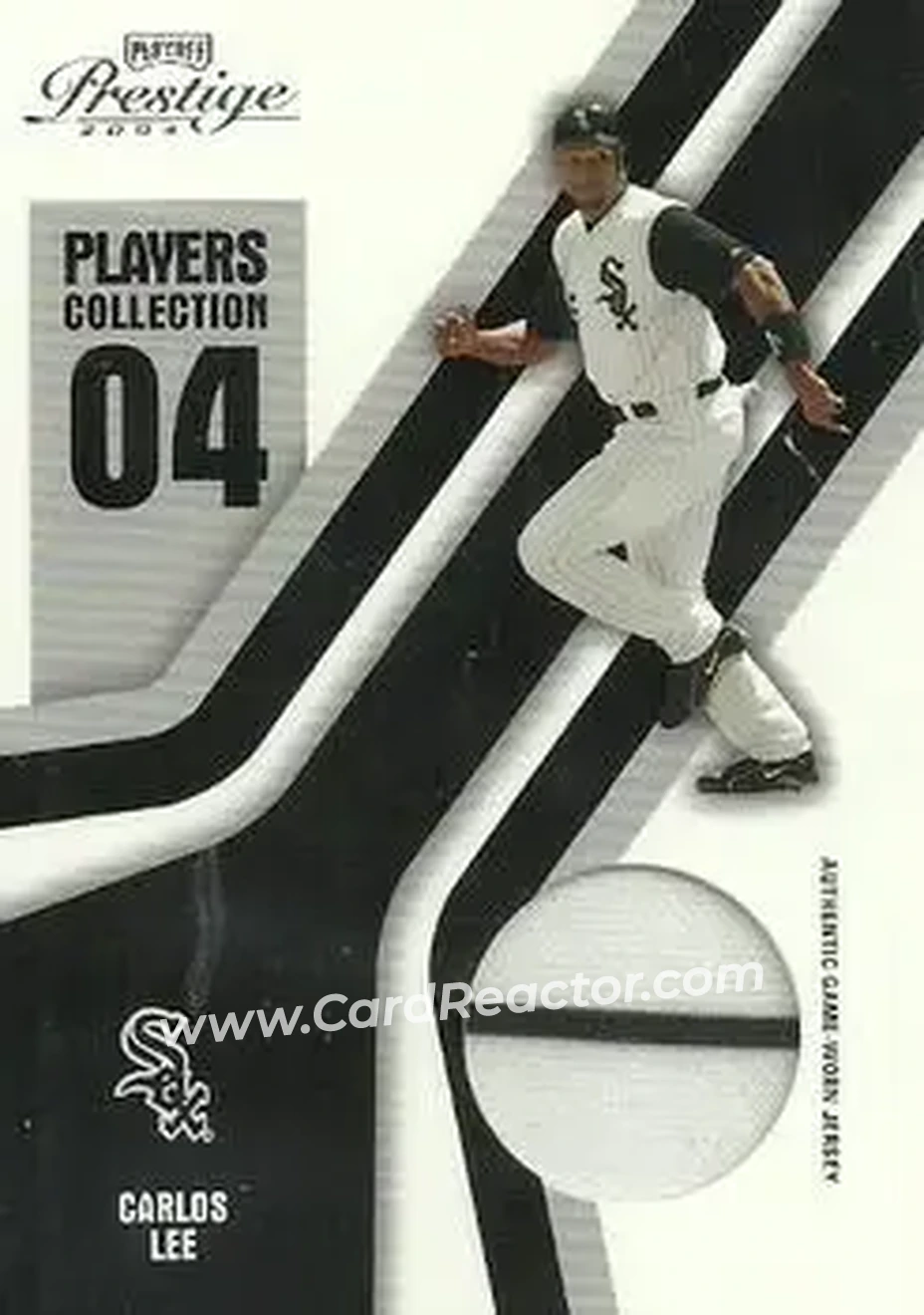 2004 Playoff Prestige - Players Collection Jersey #PC-16 - Carlos Lee - Chicago White Sox - Front 2004 Playoff Prestige - Players Collection Jersey #PC-16 - Carlos Lee - Chicago White Sox - Front
