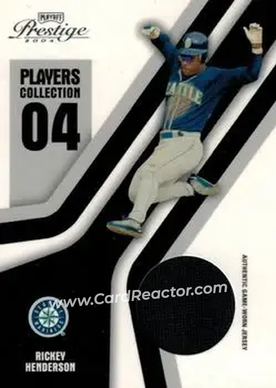 2004 Playoff Prestige - Players Collection Jersey #PC-75 - Rickey Henderson - Seattle Mariners - Front