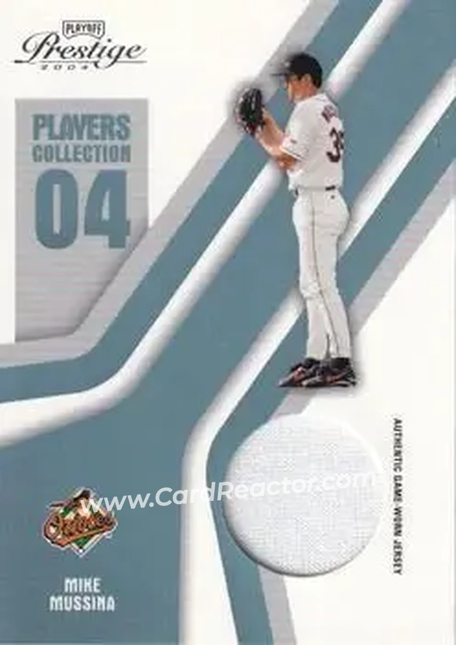 2004 Playoff Prestige - Players Collection Jersey Platinum #PC-60 - Mike Mussina - Baltimore Orioles - Front
