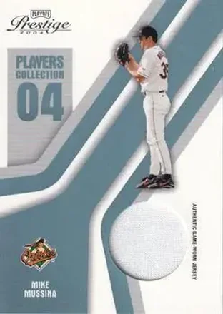 2004 Playoff Prestige - Players Collection Jersey Platinum #PC-60 - Mike Mussina - Baltimore Orioles