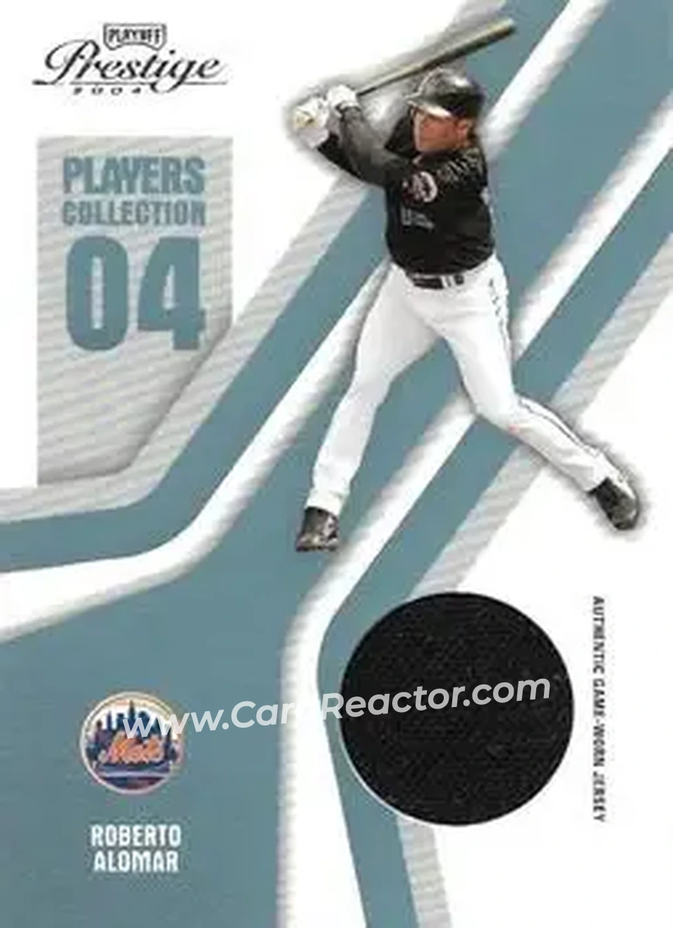 2004 Playoff Prestige - Players Collection Jersey Platinum #PC-78 - Roberto Alomar - New York Mets - Front 2004 Playoff Prestige - Players Collection Jersey Platinum #PC-78 - Roberto Alomar - New York Mets - Front