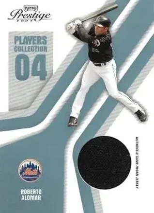 2004 Playoff Prestige - Players Collection Jersey Platinum #PC-78 - Roberto Alomar - New York Mets