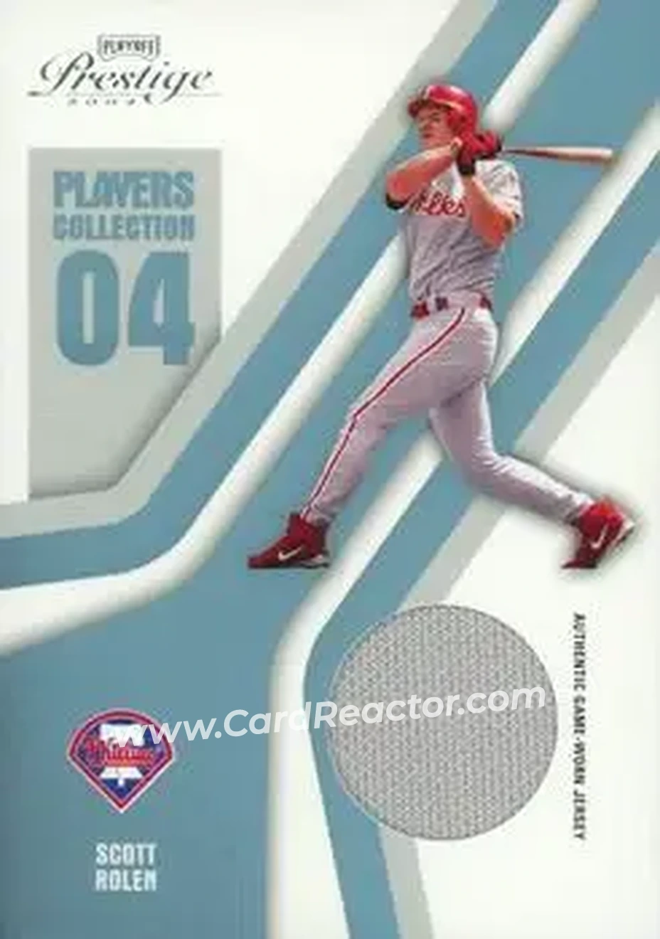 2004 Playoff Prestige - Players Collection Jersey Platinum #PC-86 - Scott Rolen - Philadelphia Phillies - Front 2004 Playoff Prestige - Players Collection Jersey Platinum #PC-86 - Scott Rolen - Philadelphia Phillies - Front
