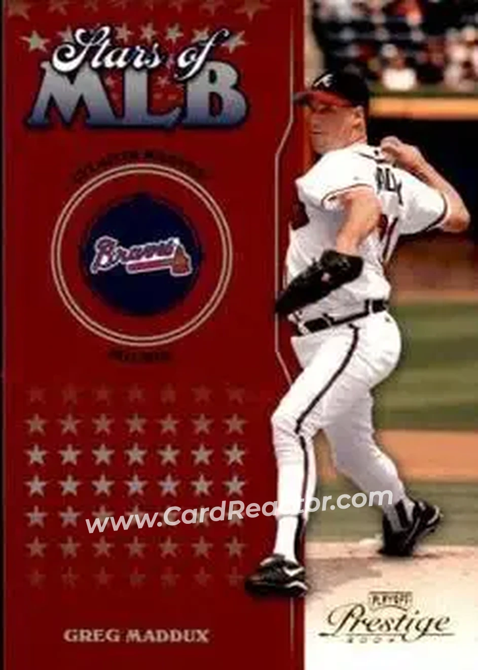 2004 Playoff Prestige - Stars of MLB #MLB-4 - Greg Maddux - Atlanta Braves - Front