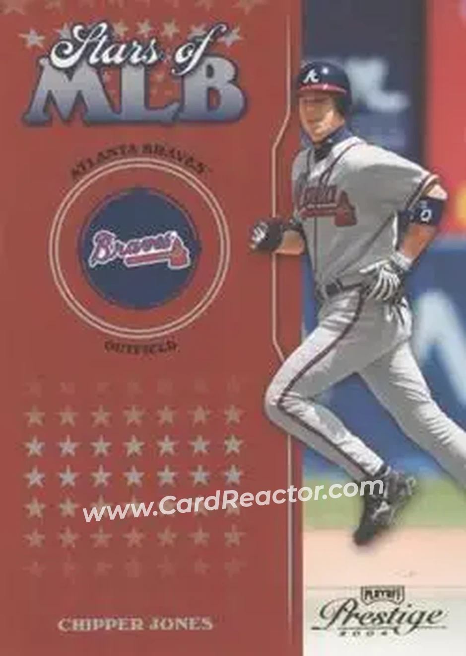 2004 Playoff Prestige - Stars of MLB #MLB-15 - Chipper Jones - Atlanta Braves - Front
