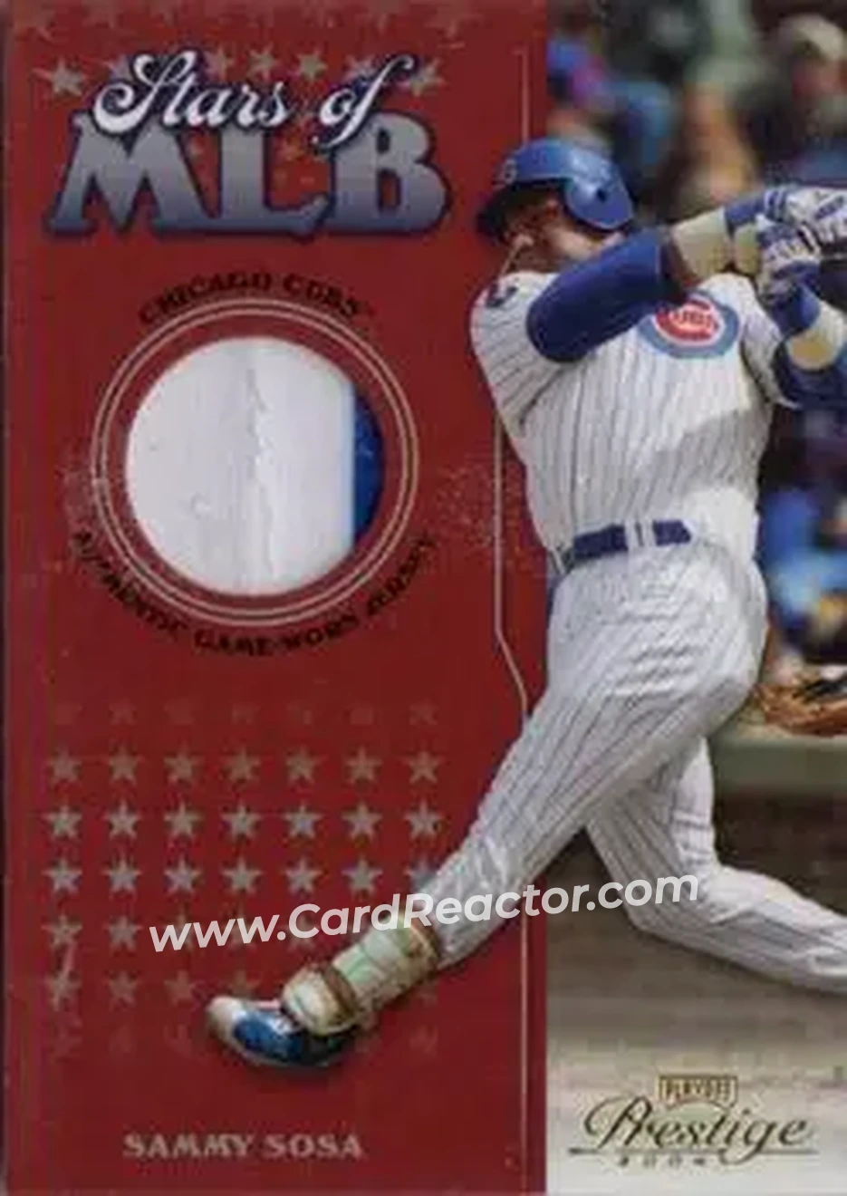 2004 Playoff Prestige - Stars of MLB Jersey #MLB-10 - Sammy Sosa - Chicago Cubs - Front