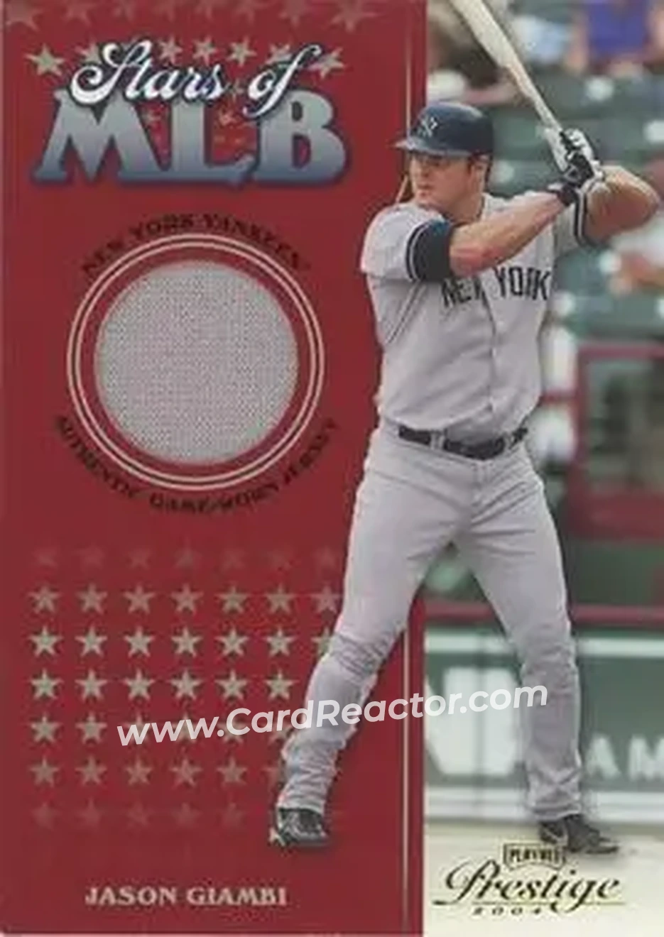2004 Playoff Prestige - Stars of MLB Jersey #MLB-13 - Jason Giambi - New York Yankees - Front