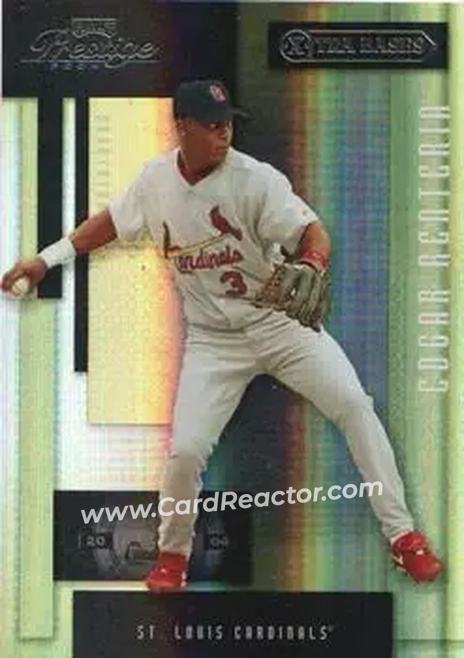2004 Playoff Prestige - Xtra Bases Black #153 - Edgar Renteria - St. Louis Cardinals - Front