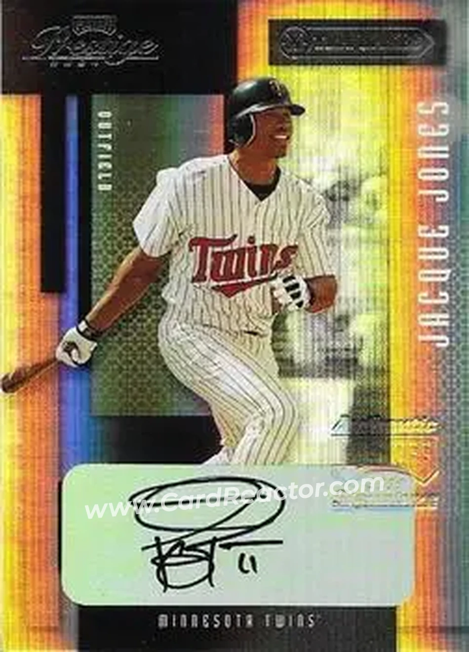 2004 Playoff Prestige - Xtra Bases Black Autographs #106 - Jacque Jones - Minnesota Twins - Front