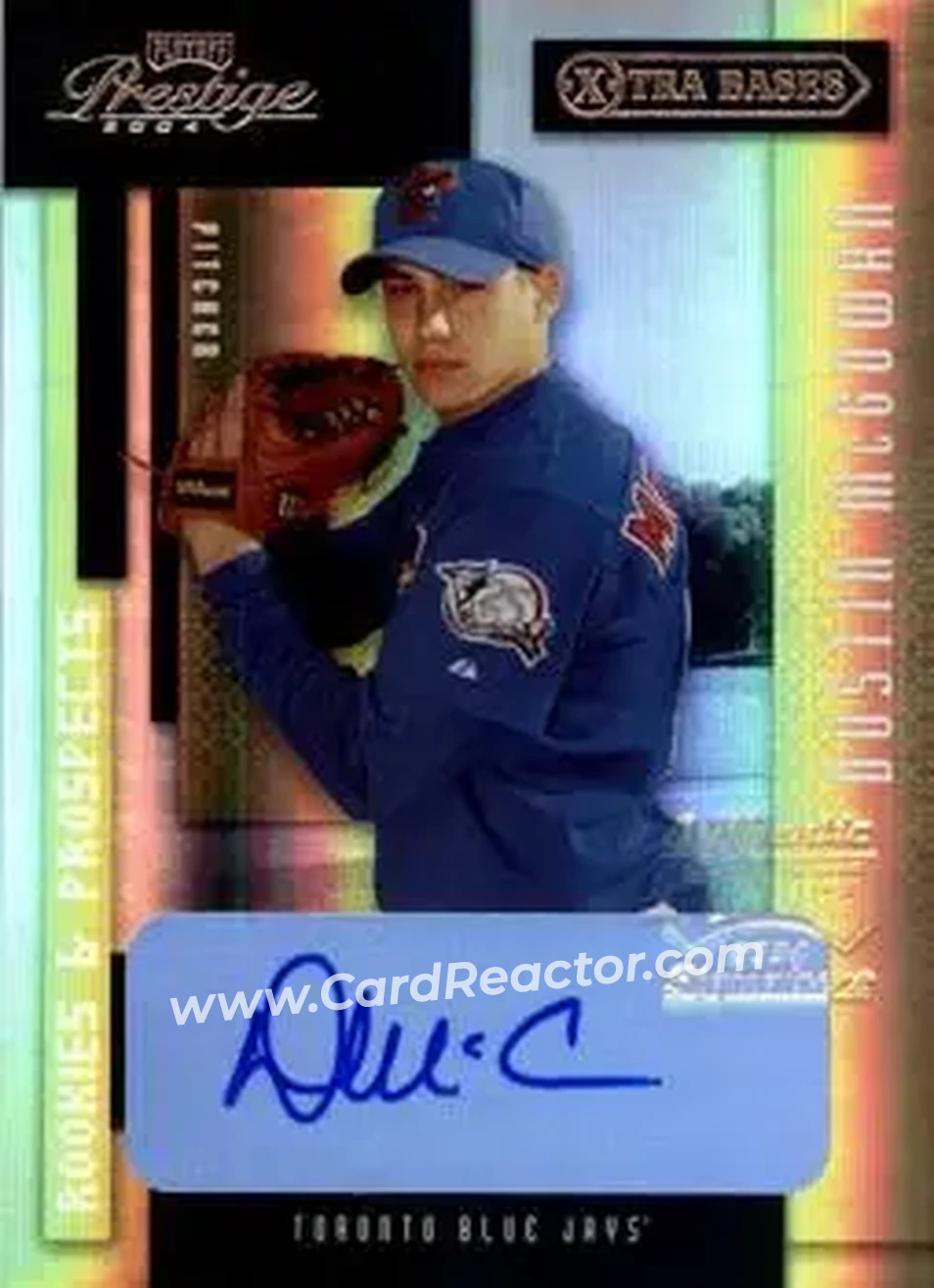 2004 Playoff Prestige - Xtra Bases Black Autographs #195 - Dustin McGowan - Toronto Blue Jays - Front